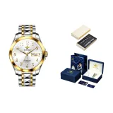 Стальной ремешок с белым циферблатом