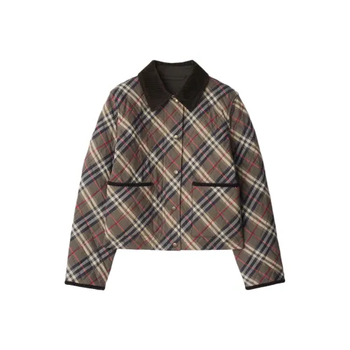 Burberry SS25 Хлопковый пуховик Женский Угольный серый