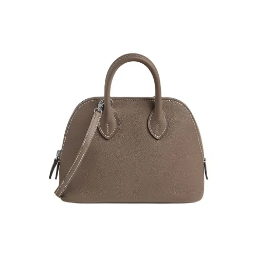 HERMES Bolide Кожа Evercolor Bowling Bag Сумка Сумка через плечо Сумка через плечо Мини Унисекс Слоновая серый