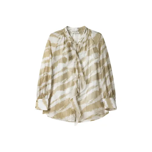 BEIQIANNI Смешанная Аква-Зеленая Женская Рубашка