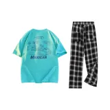 Комплект одежды (Синий топ + Черные штаны)