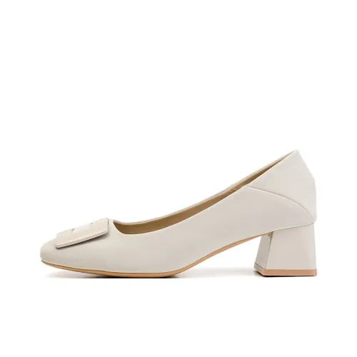 Fawn Miri Грубый каблук Высокие каблуки Женские Бежевый