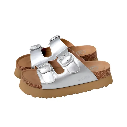 safiya Резина Пена Подошва Беззвучный Слайд Женские Серебристый