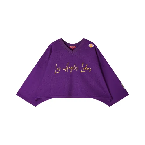 MITCHELL NESS Летучая мышь рукав T-рубашка Женская Фиолетовая