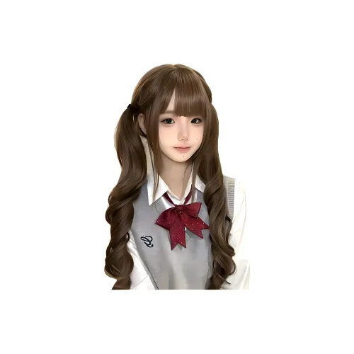 UMIFFA Lolita Double Ponytail Перука для Женщин 85 см Длинные Вовные Волосы Увеличенная Длина УНИВЕРСАЛЬНАЯ Косплей Полный Комплект