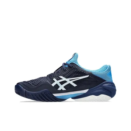 Asics Court FF 3 Novak Устойчивые к истиранию Низкие Кроссовки для тенниса Мужские Синие Белые
