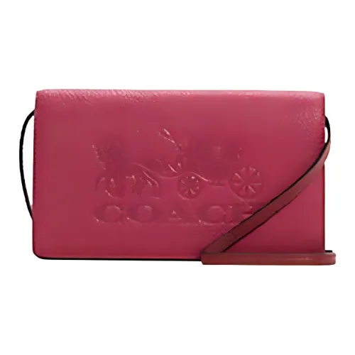 COACH Anna Pebble Кожа Кросс-боди Сумка Маленькая Женская Персиково-Розовая