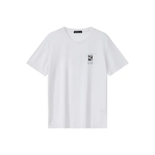 CAISEDI Белая Мужская T-Рубашка