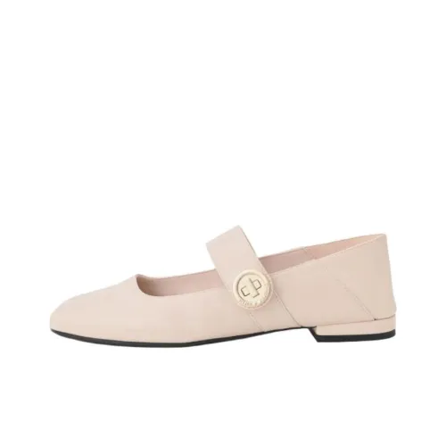 CHARLES KEITH Yara Грубый каблук Туфли Мэри Джейн 1,5 см Женские Светло-розовые