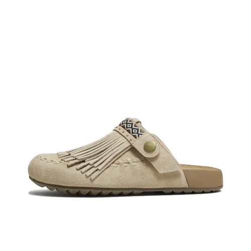 TATA Кожаный Пэчворк Тихие Домашние тапочки Женские