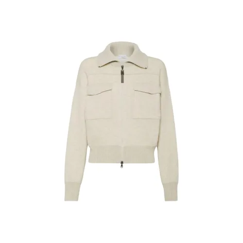Brunello Cucinelli Светло-бежевые Женские кашемировые свитеры