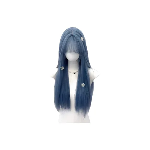 UMIFFA Moonlit Eucalyptus Перука для женских натуральный искусственный синий прямые волосы с равномерной разделкой