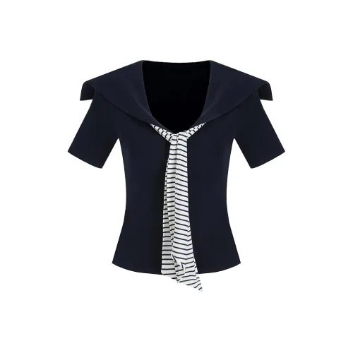 Pa33word Темно-синие Женские Футболки