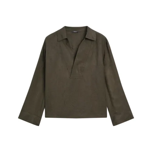 Massimo Dutti Угольно-серые Женские Рубашки