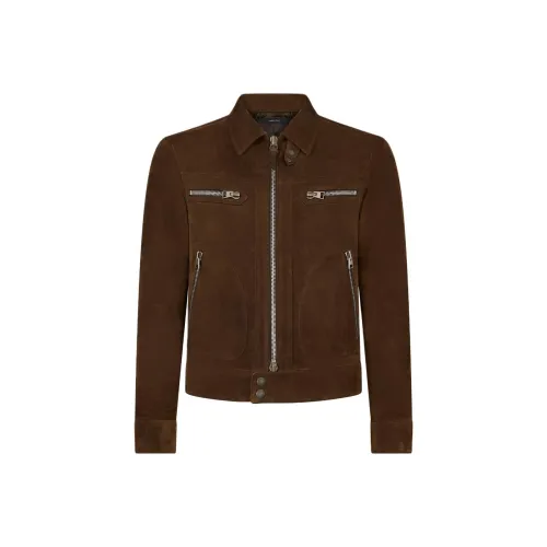 TF Leather Jacket Men's Dark Olive