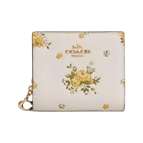 COACH Кожа Кошелек Мини Женский Мел Желтый