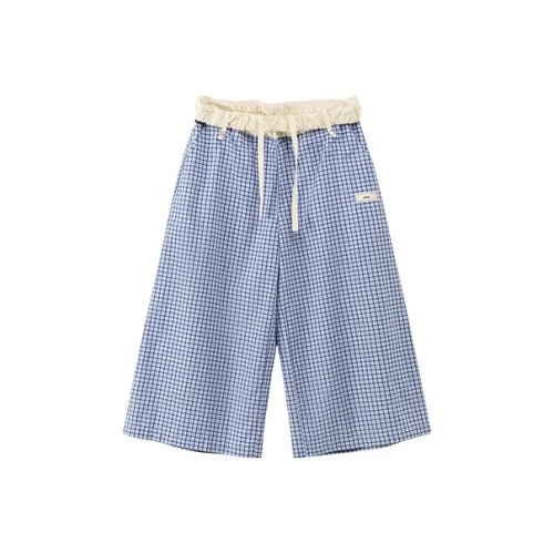 CHUU Синяя клетка Женские Повседневные брюки