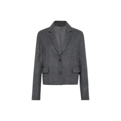 BRUNELLO CUCINELLI SS25 Бизнес-костюм Пальто Женское Темно-серый