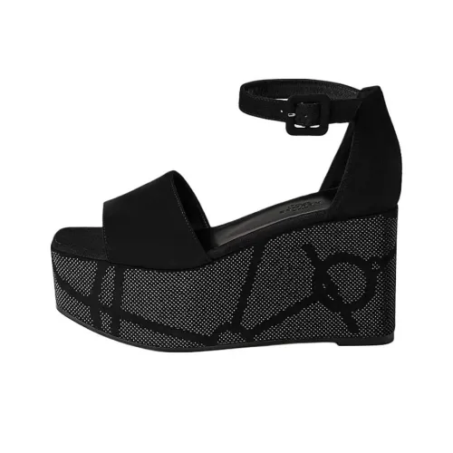 HERMES Luminous One Ремень Сандалии 9,5 см Женские Черный