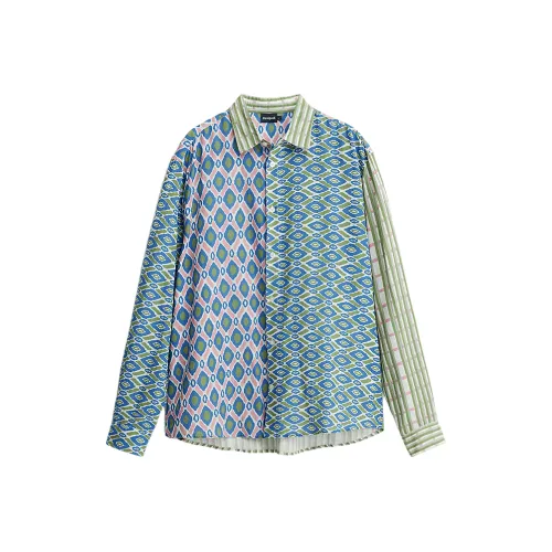Desigual Мужские рубашки медного зеленого цвета