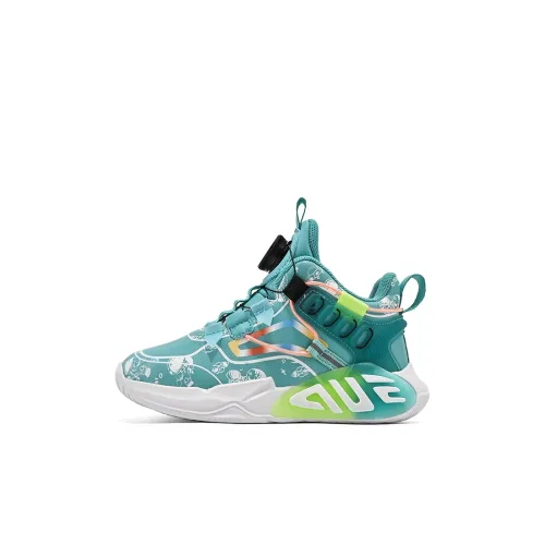 D W Slip-resistant Anti KICK Амортизация Устойчивость к истиранию MID Топ Детские Баскетбольные кроссовки для детей