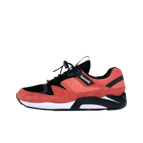 Saucony Grid 9000 Устойчивый к истиранию Низкий Топ Повседневная обувь Унисекс Красный