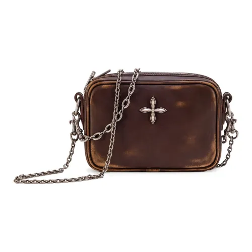 SMFK Коровья кожа Сумка на плечо Женская Mustang Коричневый Ручной работы Полированный