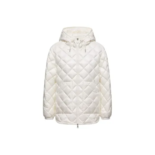 Moncler Diamond Quilted С капюшоном Короткий пуховик пуховик Женский Белый