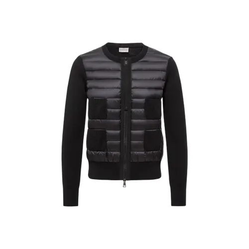Moncler Padded Corduroy Collection Утепленный Шерсть ZIP UP Кардиган Пуховик Женские Черный