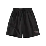 [Парашют Повседневный] Черный (Английский язык Розовый на передней части левой стороны низ брюк)