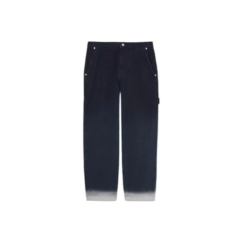 GUCCI Синий с Белым Lettering Мужские Джинсы