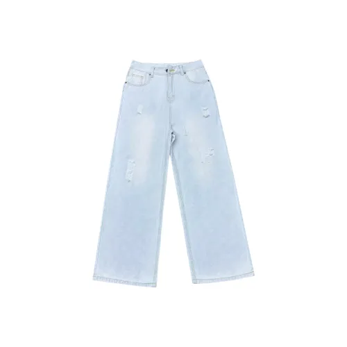 ASHER LEVINE Светло-синие унисекс джинсы