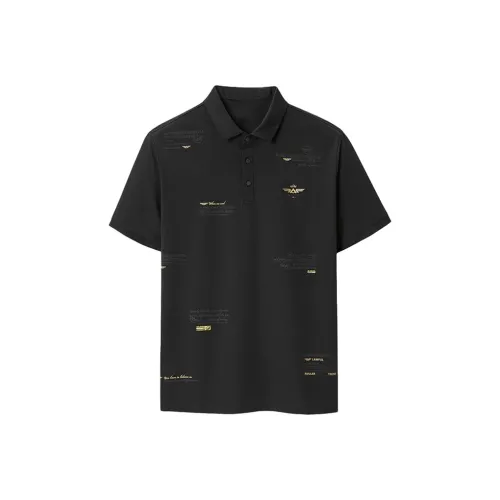 ARTSDON Черная поло с узором для мужчин