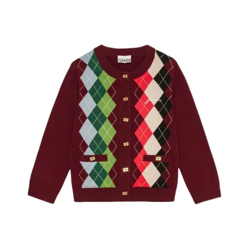 GANNI Чай Коричневый Бордо Женские Свитера