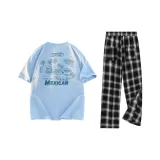 Комплект одежды (Топ Sky Blue + Черные штаны)