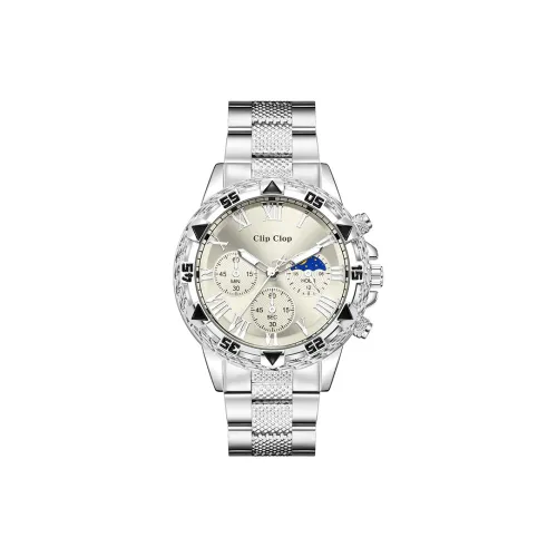 Clip Clop Подделка Alien Мужские часы Кварцевый механизм Сплав Ремешок Часы Мужские Часы Серебристый циферблат