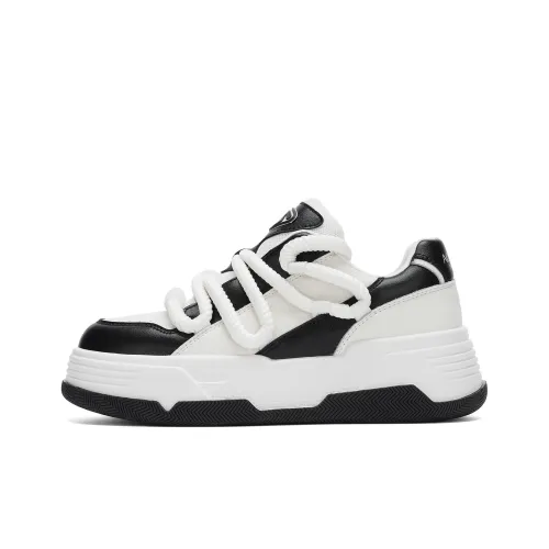 AOKANG Низкие кроссовки для скейтбординга женские бежево-черные