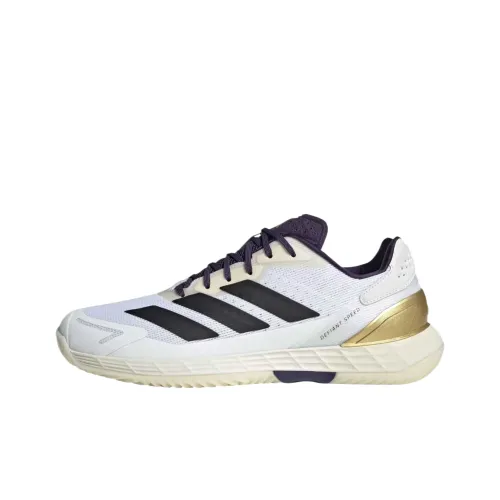 Adidas DEFIANT SPEED 2 Low Топ Кроссовки для тенниса Мужские Облачный Белый Основной Черный Аврора Сливовый
