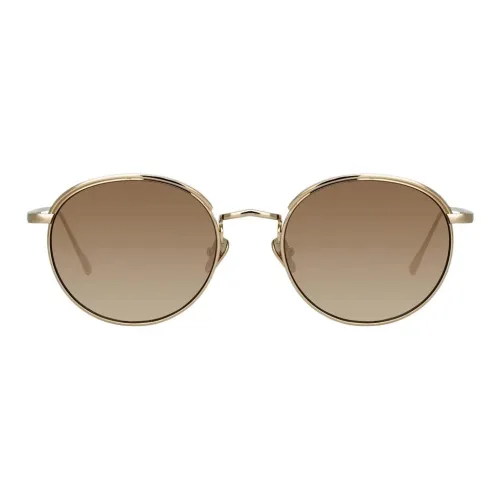 Linda Farrow Титан OVAL SUNGLASSES Унисекс Light Золотой