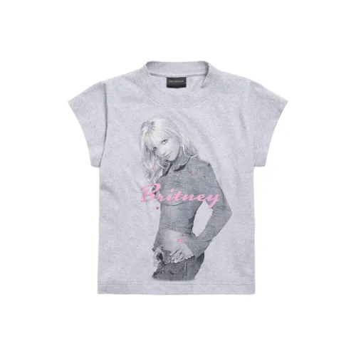 Balenciaga SS26 T Рубашка Женская Серого цвета облегающего кроя