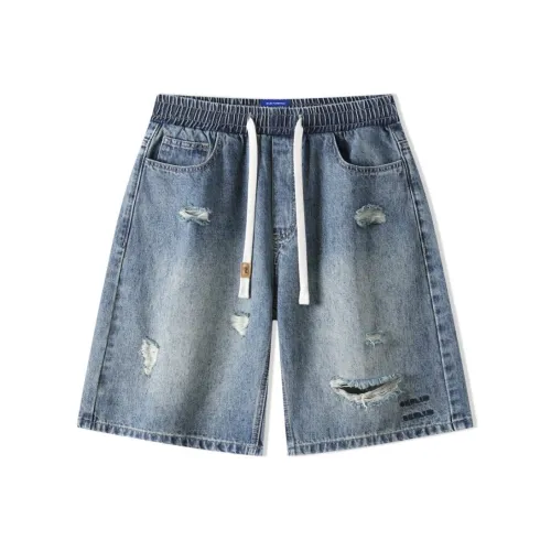 FAIRWHALE Винтажные синие мужские джинсовые шорты