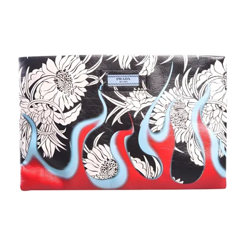 PRADA Телячья кожа Сумка через плечо Сумка на плечо Стандартная Женская Черная Красная