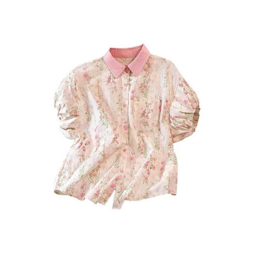 SIBAISHE Розовые цветы Женские Рубашки