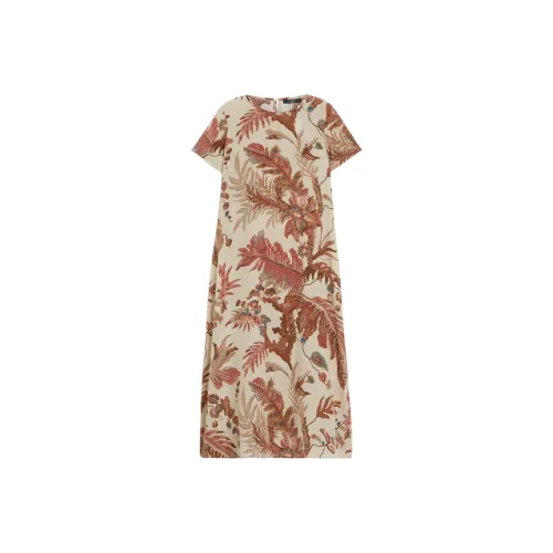 WEEKEND MaxMara Бежевые Женские Короткие Платья с Рукавами