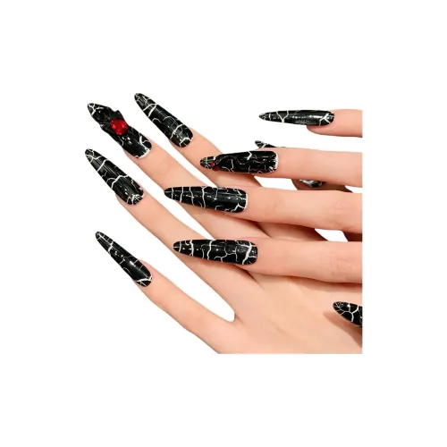 XIAMEIYU Веном Пряный Западный Прохладный Стиль Девушки Ручной Работы Инструмент для Ногтей Фальшивая Нога Острый Тип Готический Смузи Бант