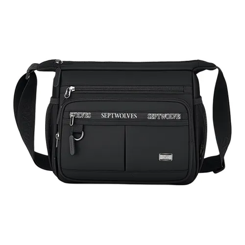 SEPTWOLVES Сумка через плечо большая мужская черная