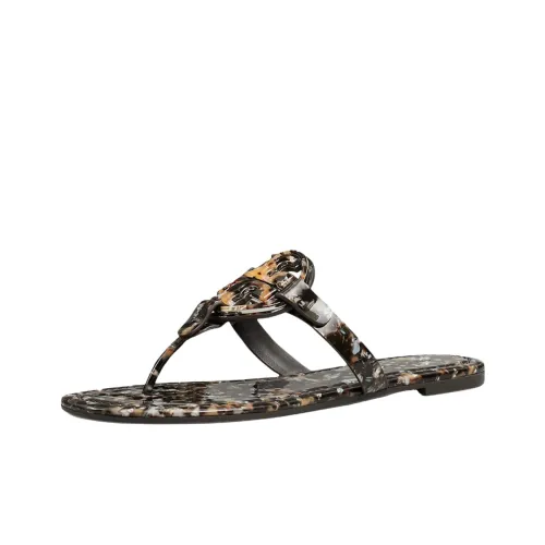 TORY BURCH Miller Резиновая подошва Быстросохнущий Шлепанцы Женские Карамель