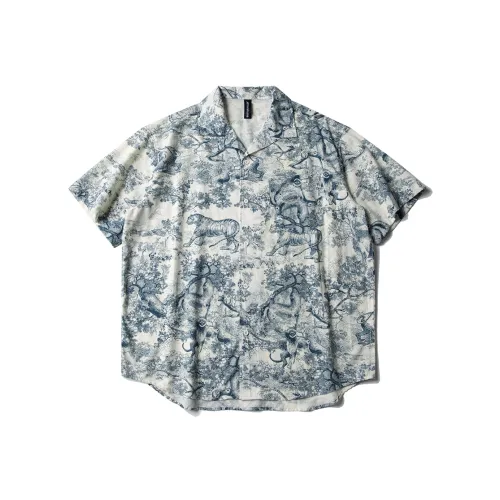 UNDOMAZE Мужская рубашка с синим цветком