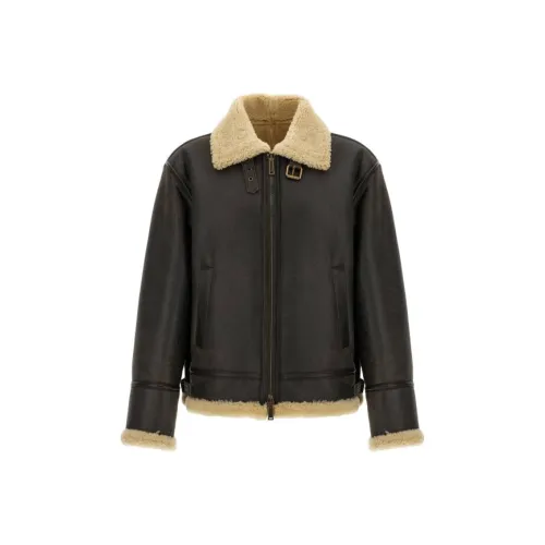 DSQUARED 2 Leather Jacket Men's Brown