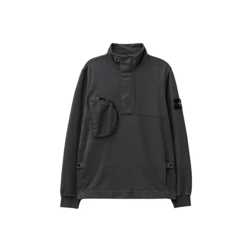 STONE ISLAND Угольный серый мужской свитшот